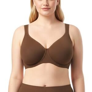 HSIA Minimizer Bra Unlined Full Coverage Underwire Brown NWT Size 36C